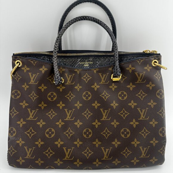 Louis Vuitton Monogram Canvas Exotic Python Pallas Bag - Picture 1 of 5